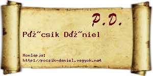 Pócsik Dániel névjegykártya